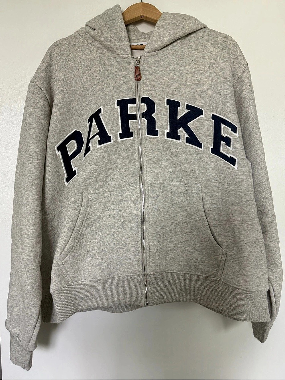 PARKE OG Varsity Zip Up Hoodie Gray
